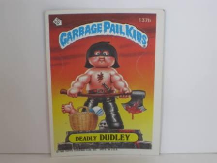 137b Deadly DUDLEY 1986 Topps Garbage Pail Kids Card